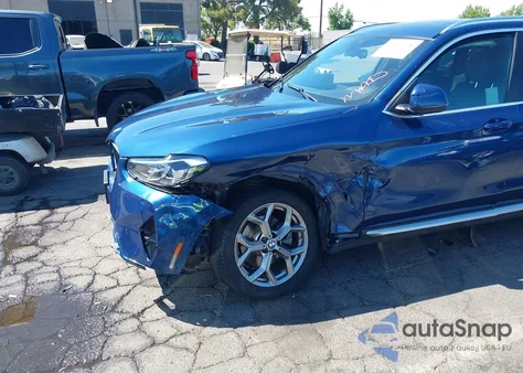 2022 BMW X3 xDrive30I из США, поврежденный, VIN 5UX53DP0XN9K12321